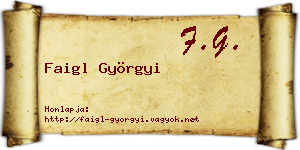 Faigl Györgyi névjegykártya
